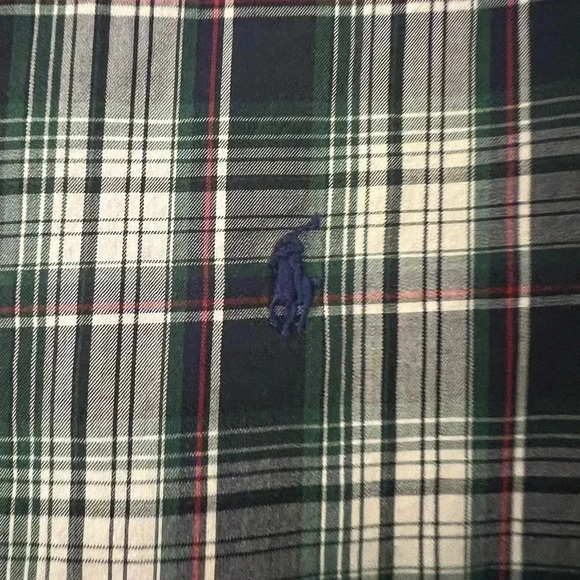 Ralph Lauren Mens Large Blue Green Button Down Shirt - Picture 4 of 5